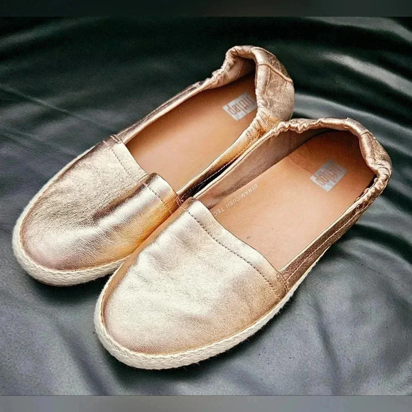 Fitflop Siren Rose Gold Espadrille Slip On Flats size 5/5.5US - Picture 2 of 8